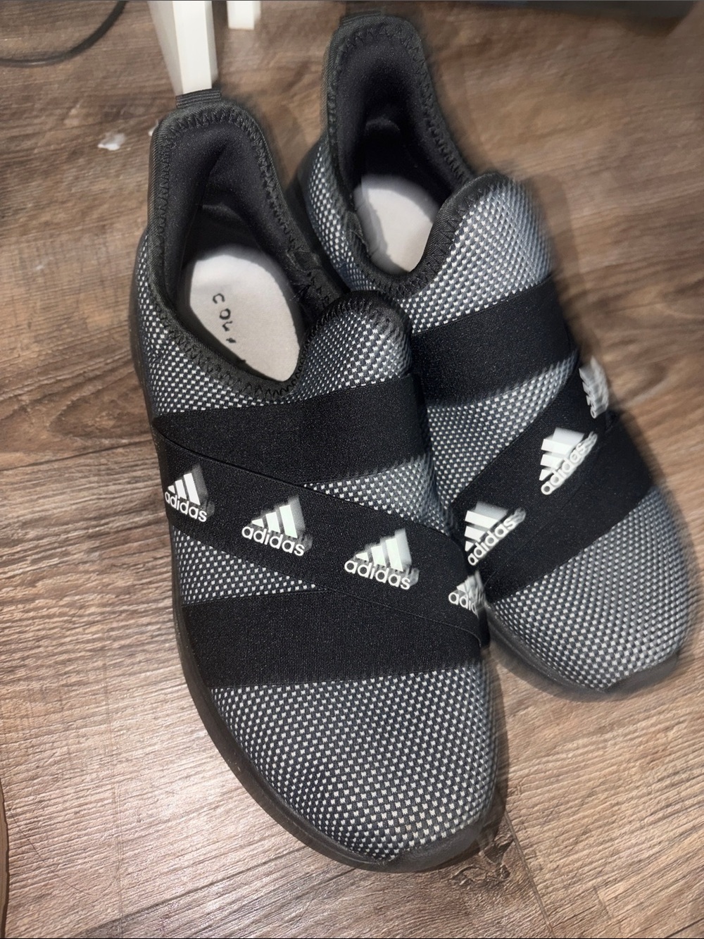 adidas Kids Slip-On Sneakers in Black and Gray